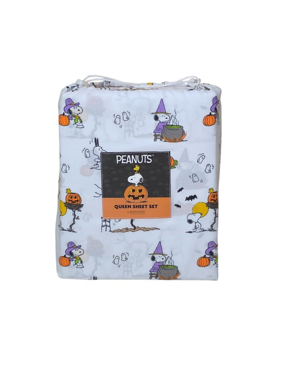 Peanuts Halloween-Themed Queen Sheet Set By Berkshire With Snoopy & Woodstock